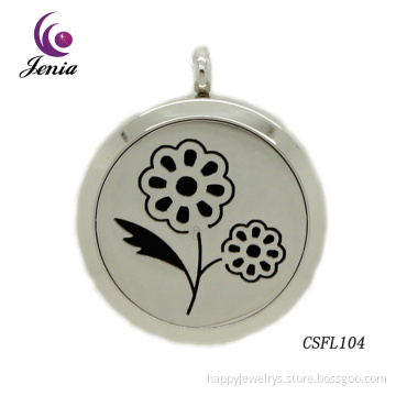 Jenia Popular Colorful Flower Style Stainless Steel Essential Oil Diffuser Perfume Necklace Pendant